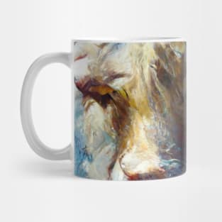 Majestic lion infront of watefalls Mug